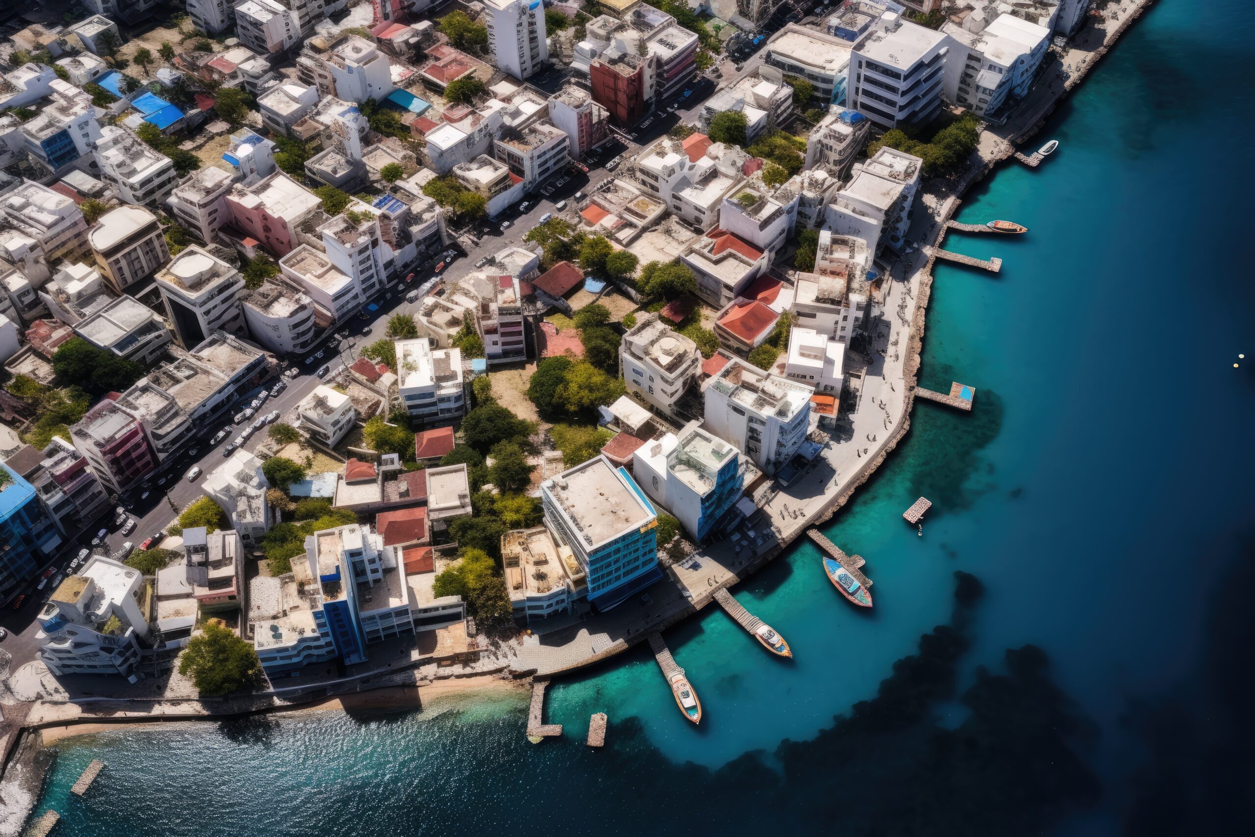 Aerial view of Limassol city in Cyprus